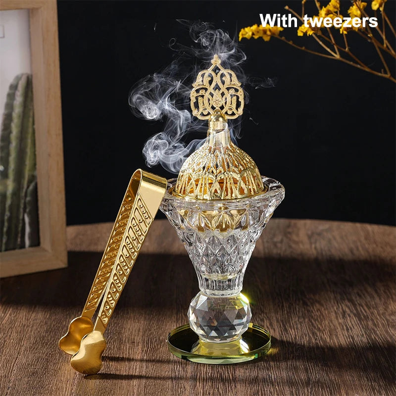 1pc Glass Incense Burner Set Desktop Ornament Portable Creative Home Fragrance For Hotel Cabinet Living Room Office Party