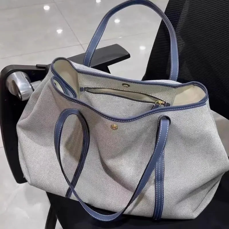 2025 Hot Seller New Canvas Casual Women's Bag Fashion Versatile Single Shoulder Handbag Simple Shopping Bag Large Capacity