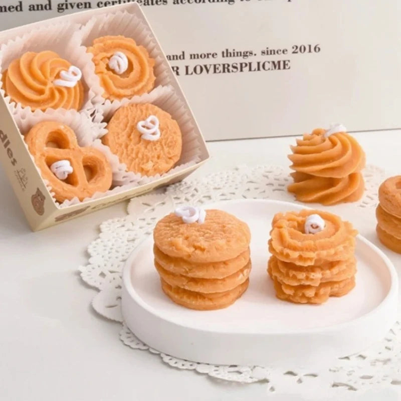 1set Aromatherapy Candles Cookies Gift Box Handheld Handmade Indoor Home Fragrance Design Decorative Scented Exquisite