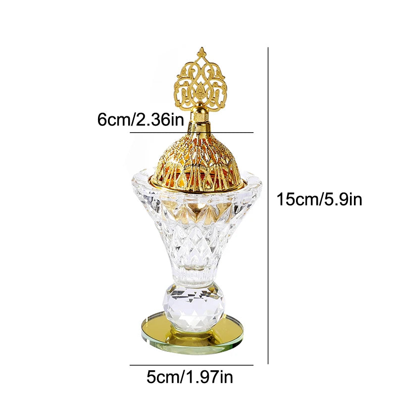 1pc Glass Incense Burner Set Desktop Ornament Portable Creative Home Fragrance For Hotel Cabinet Living Room Office Party