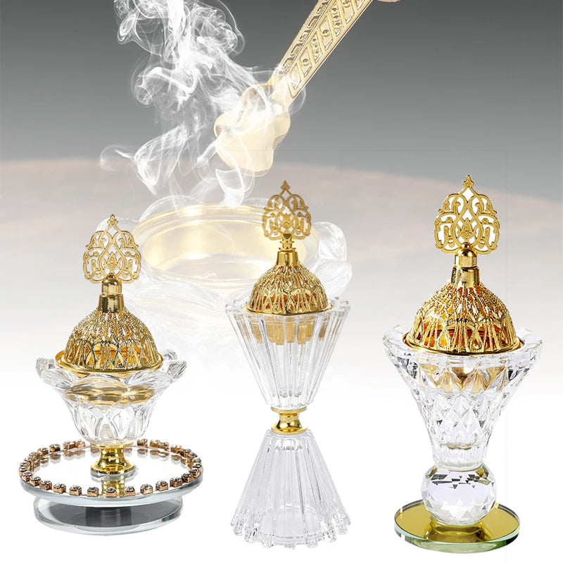 1pc Glass Incense Burner Set Desktop Ornament Portable Creative Home Fragrance For Hotel Cabinet Living Room Office Party