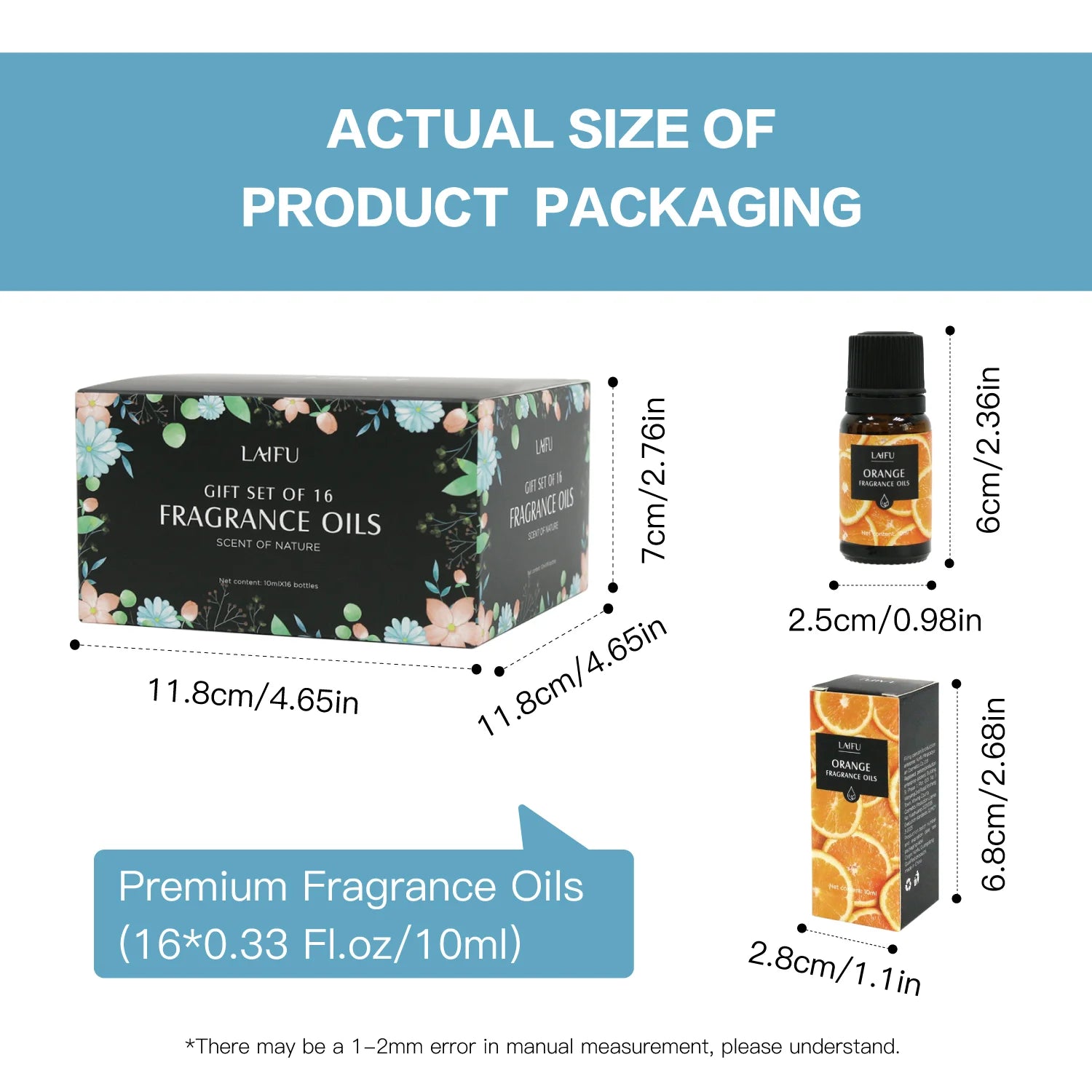 16x10ml Essential Oils Set for Diffuser Aromatherapy Candle Making Perfume Home Fragrance Humidifier Ideal Gifts