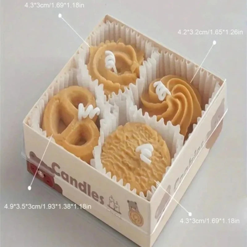 1set Aromatherapy Candles Cookies Gift Box Handheld Handmade Indoor Home Fragrance Design Decorative Scented Exquisite
