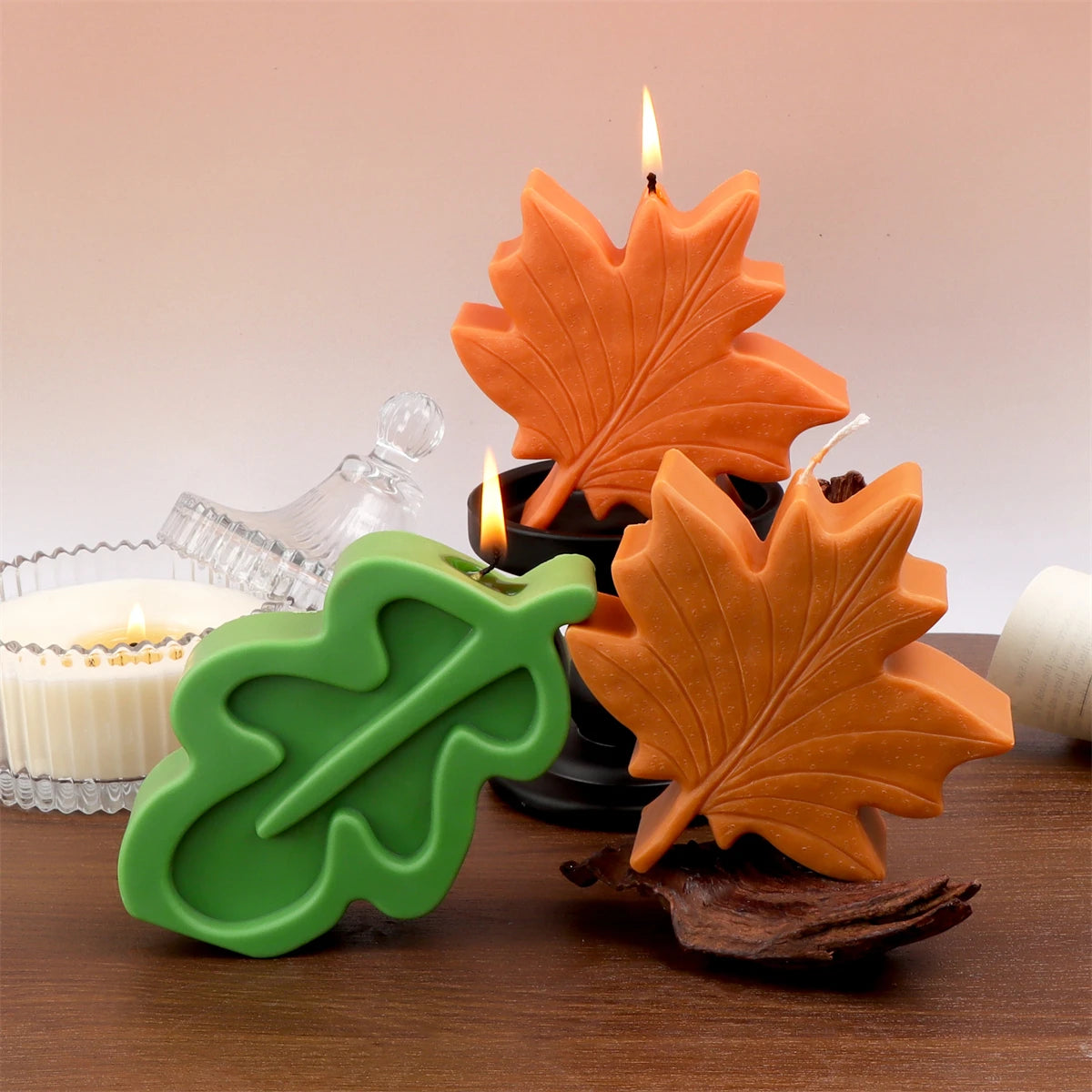 3D Maple Leaf Candle Mold DIY Leaf Shape Scented Soap Plaster Silicone Mold for Crafts Versatile Car Fragrance Mold Home Decor